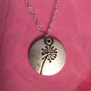 Silver dandelion necklace